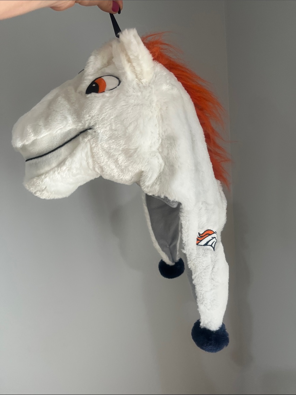Denver Broncos Football Plush Bronco Head Hat NWT Rare Forever Collectibles NFL